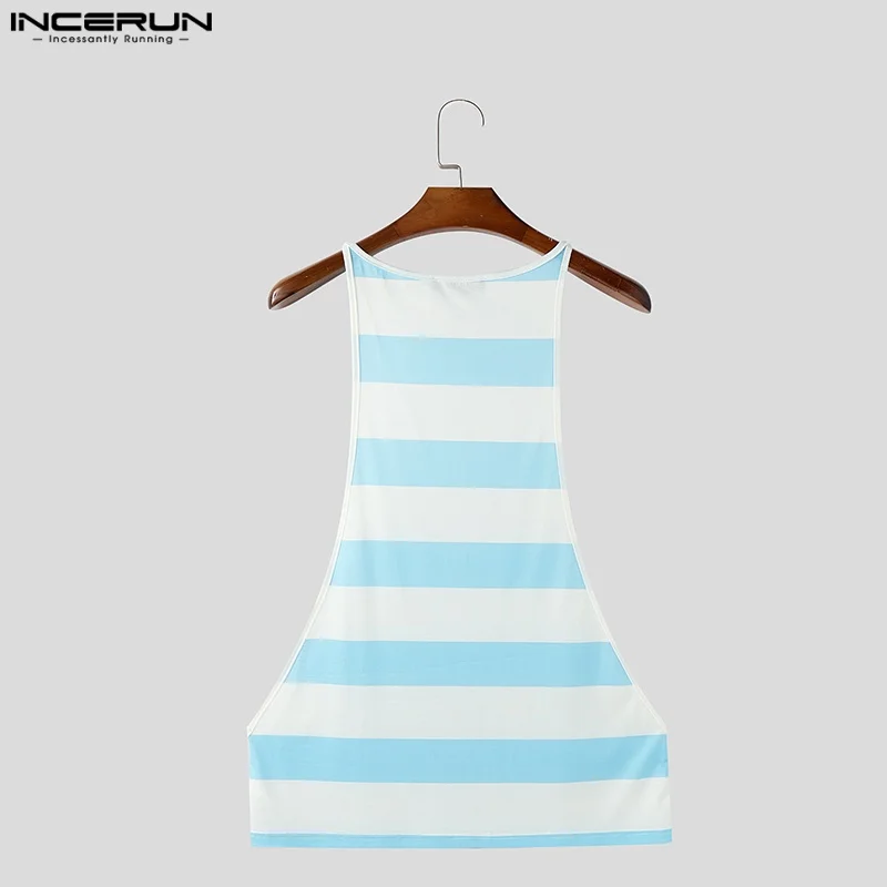 INCERUN Men Tank Tops Striped Sexy Sleeveless Summer Breathable Male Vests Streetwear 2025 Oversize Fashion Men Clothing Tops - Image 5